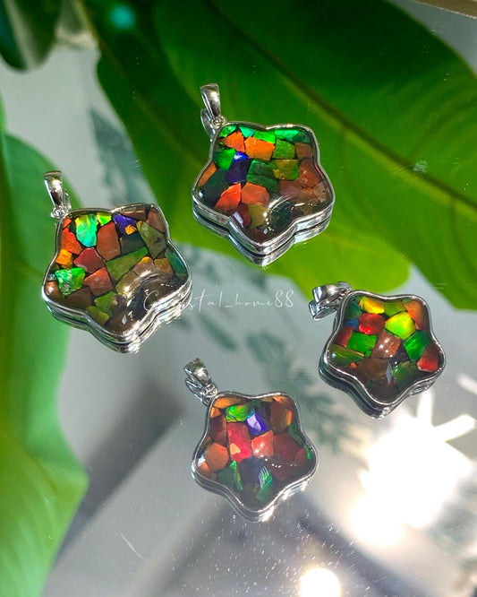 斑彩星星吊坠 Ammolite