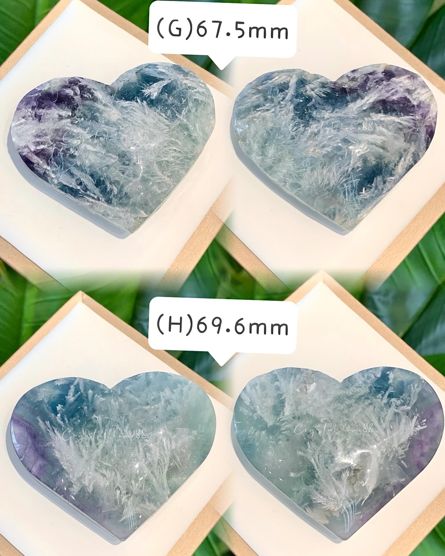 爱心矿石 · 蓝绿羽毛萤石 Fluorite